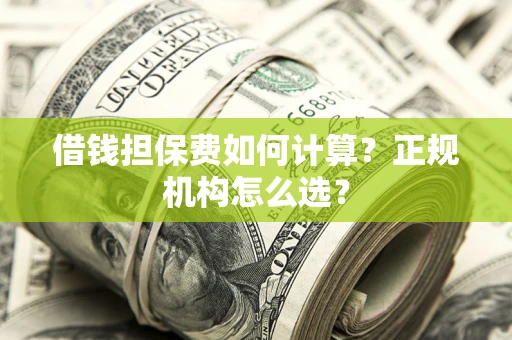 北京借钱担保费如何计算？正规机构怎么选？