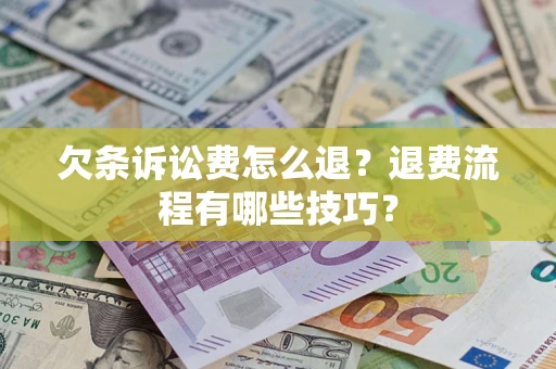 北京欠条诉讼费怎么退？退费流程有哪些技巧？